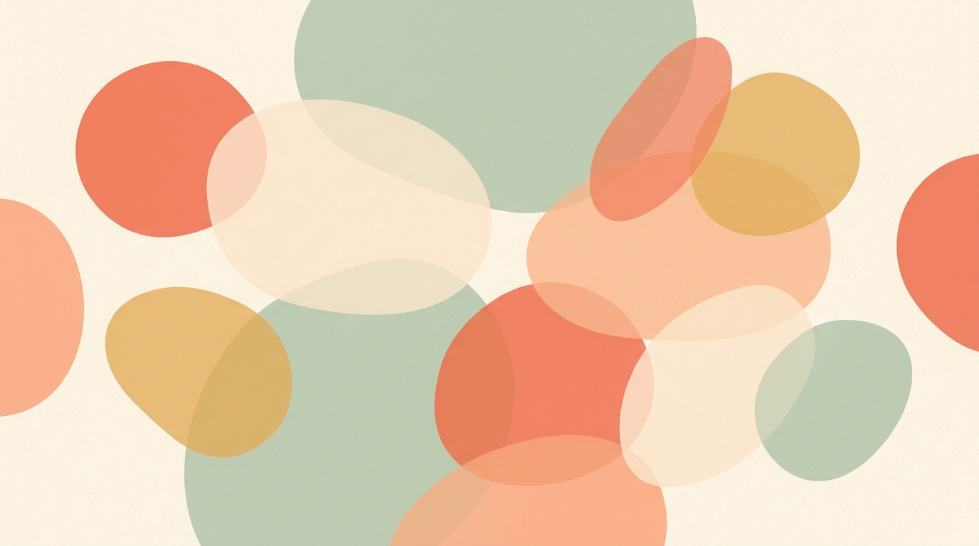 Calm abstract overlapping circles in warm tones
